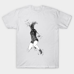 Handball Player Girl Hits The Ball T-Shirt
